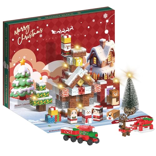 Magnetic Building Blocks Advent Calendar - 106 Piece Christmas Countdown Set