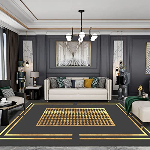Tapis de chambre shaggy doux lavable grand format 200x290cm chic