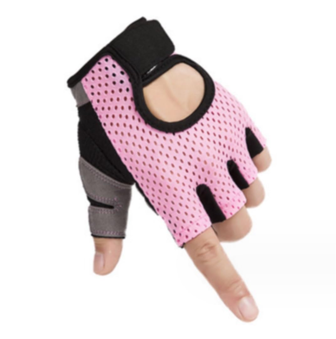 Gants de Cyclisme Gants Pour Hommes, Gants D'entraînement, Protection Complète De La Paume Et Gants De Gymnastique À Adhérence Supplémentaire Pour Le Poids Gant Velo ( Color : Rosa , Size : Large )