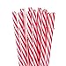 12 Piece 9 Inch Reusable Plastic Thick Drinking Straws BPA Free Mason Jar Straws small Stripe (9inch，Red)