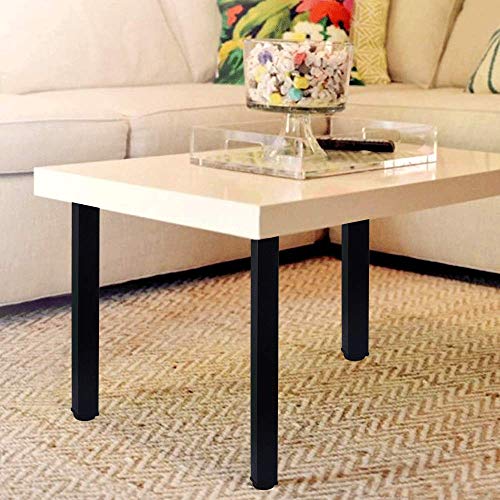 Qlly 20 Inch Adjustable Metal Furniture Legs, Square Office Table Furniture Leg, Set Of 4 (Black) #TOP6