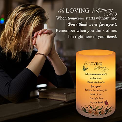 HN HAIINAA Flameless Candle Real Wax LED Light with Timer Sympathy Gift for Loss of Loved One Memorial Gifts for Loss of Mother Father Bereavement Gifts Remembrance Gifts (6" x 4") by HN HAIINAA - Used condition - Image 3