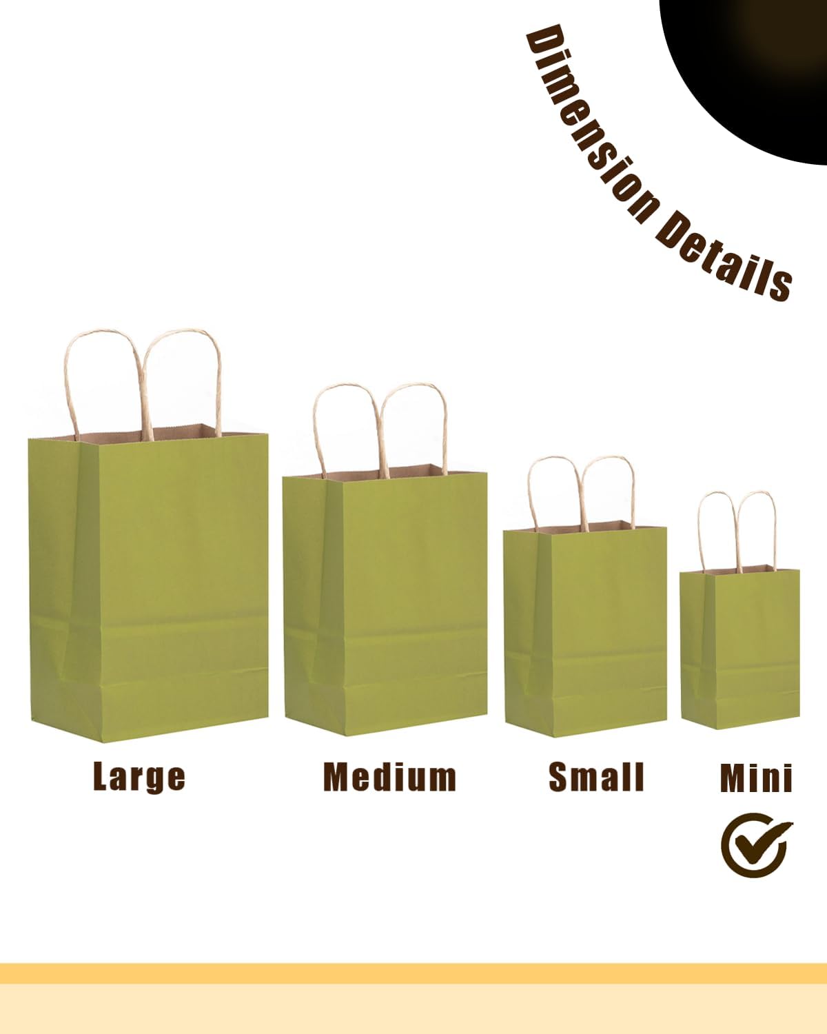 qiqee 100 szt. papierowych torebek na prezenty w rozmiarze mini z uchwytami - 10 x 6 cm × 15 cm małe torby imprezowe - 16 jednolitych kolorów