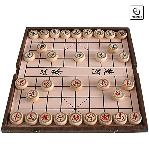 Luoyer 15 inch Chinese Chess Set with PU Leather Foldable Board Xiangqi Portable Chinese Chess Game Set Strategy Xiang Qi Board Games for 2 Players for Adults Family - Image 2