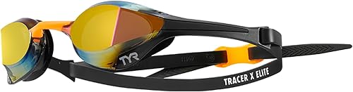 TYR Tracer x Elite Mirrored Race - Gafas de carreras doradas, naranja y negro, NA