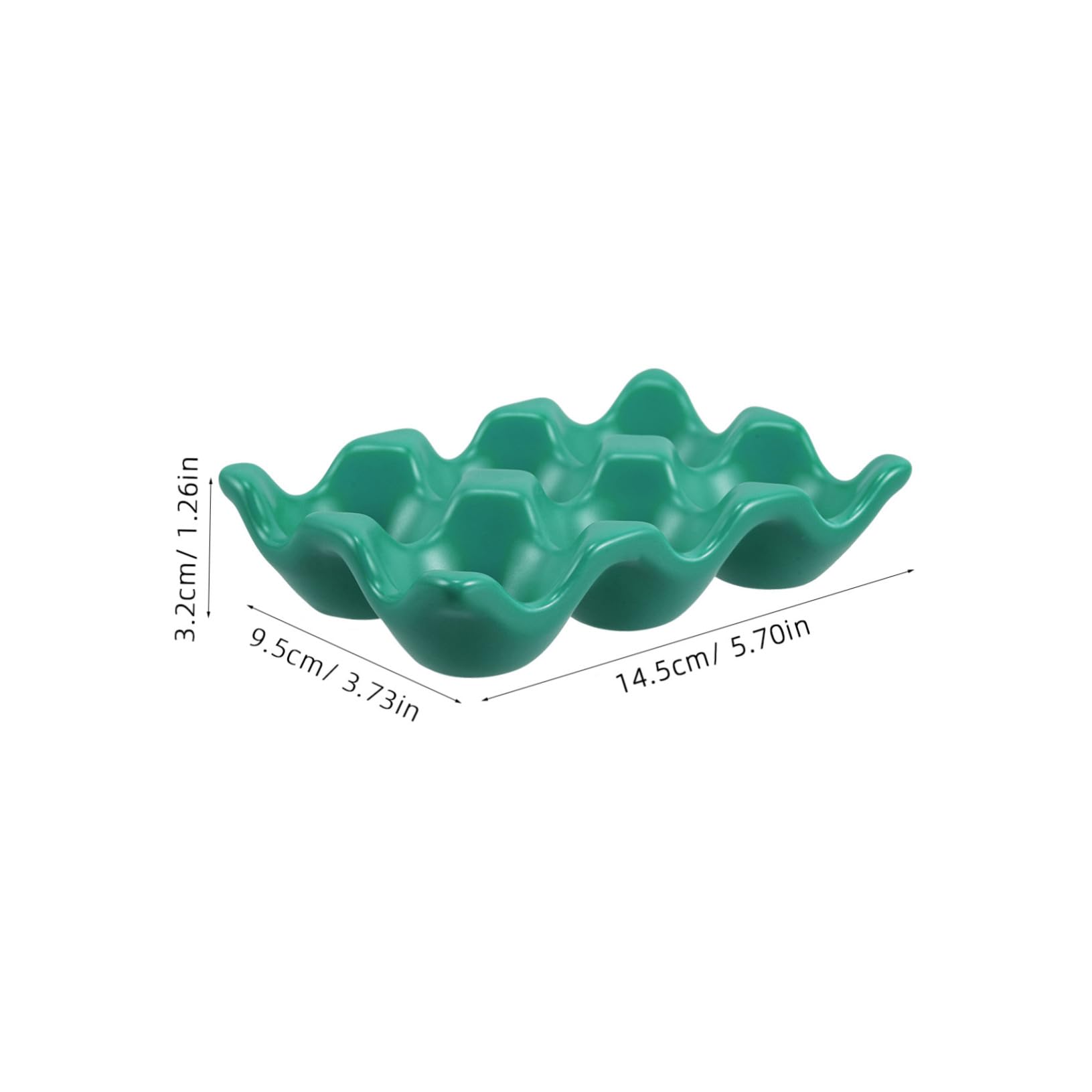 Homoyoyo 6-cup Ceramic Egg Holder Egg Rack for Refrigerator Countertop Tray Stackable Storage Organizer for Fridge Ceramic Keeper