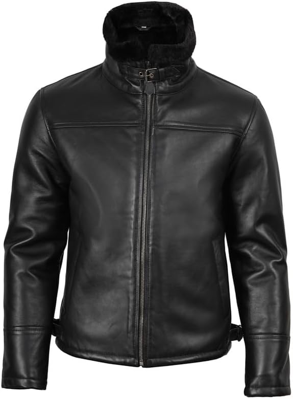 Blingsoul Shearling Leather Jackets for Men - Mens Real Leather Jacket - Image 4