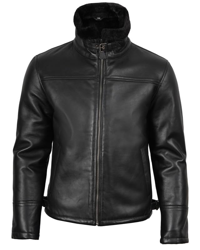 Blingsoul Shearling Leather Jackets for Men - Mens Real Leather Jacket4