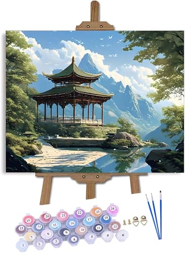 Shozhoo Peinture Numero Adulte, Peinture par Numero Adultes Enfants, Peinture par Numero d'art avec Pinceaux et Acryliques Bricolage Peintures Kits pour la Décoration 30x20cm, Ting Yuan Jing s-11377 – vue 2