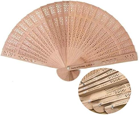 Atongham Customised Wedding Wooden Fans. Wedding Fan, Birthday, Engagement Party,Engraved Fans,Personalized Wood Fan Wedding Favours