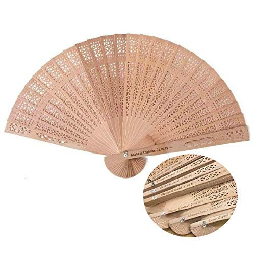 Atongham Customised Wedding Wooden Fans. Wedding Fan, Birthday, Engagement Party,Engraved Fans,Personalized Wood Fan Wedding Favours #TOP11