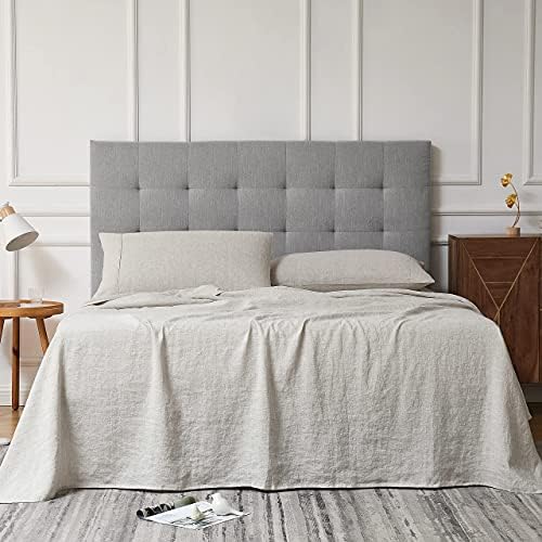 Pure Linen Fitted Sheet and Pure Linen Sheets Set Twin Natural Linen