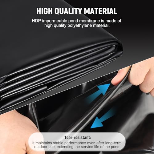HonGien 3x4m Teichfolie, HDPE hochfeste wasserdichte Teichfolie für die Landwirtschaft, schützt die Teichökologie, geeignet Fountains