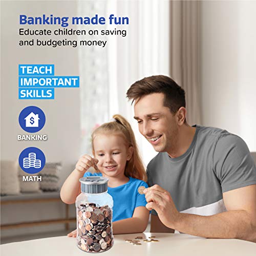 M&R Digital Counting Coin Bank. Batteries Included! Personal Coin Counter/Money Counting Jar, Totals Up Your Savings- Works With All U.s. Coins-In Retail Packaging. #TOP6