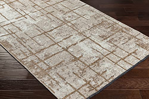 Hauteloom Hebe Hallway, Kitchen Runner Rug - Modern - Gray, Beige - 2'6" X 7'3" #TOP3