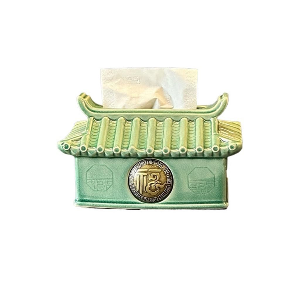 Tissue Case Tissue Box Holder Household Resin Paper Chinese for Bathroom Living Room Bedroom Vanity Office Home Decor Tissue Dispenser