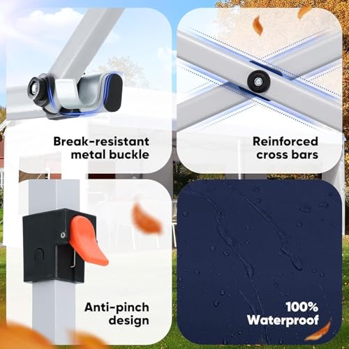 Carpa azul marino para camping y reuniones familiares con paneles desmontables 7