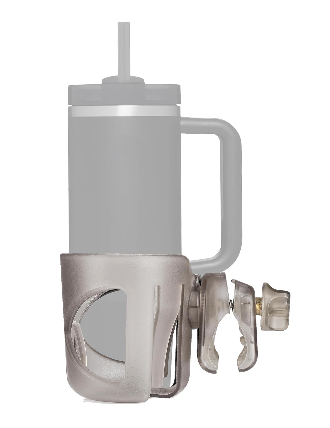 New Stroller Cup Holder for Stanley Quencher H2.0 (30 & 40 Oz. Models), Also Compatible with Stanley IceFlow (20 & 30 Oz. Models) - Transparent