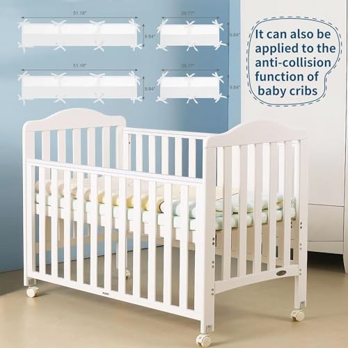 Elepanda 4PCS 4 In 1 Breathable Mesh Liner For Life Size Cribs,Grey Covers-About 2 Pieces thumb #3