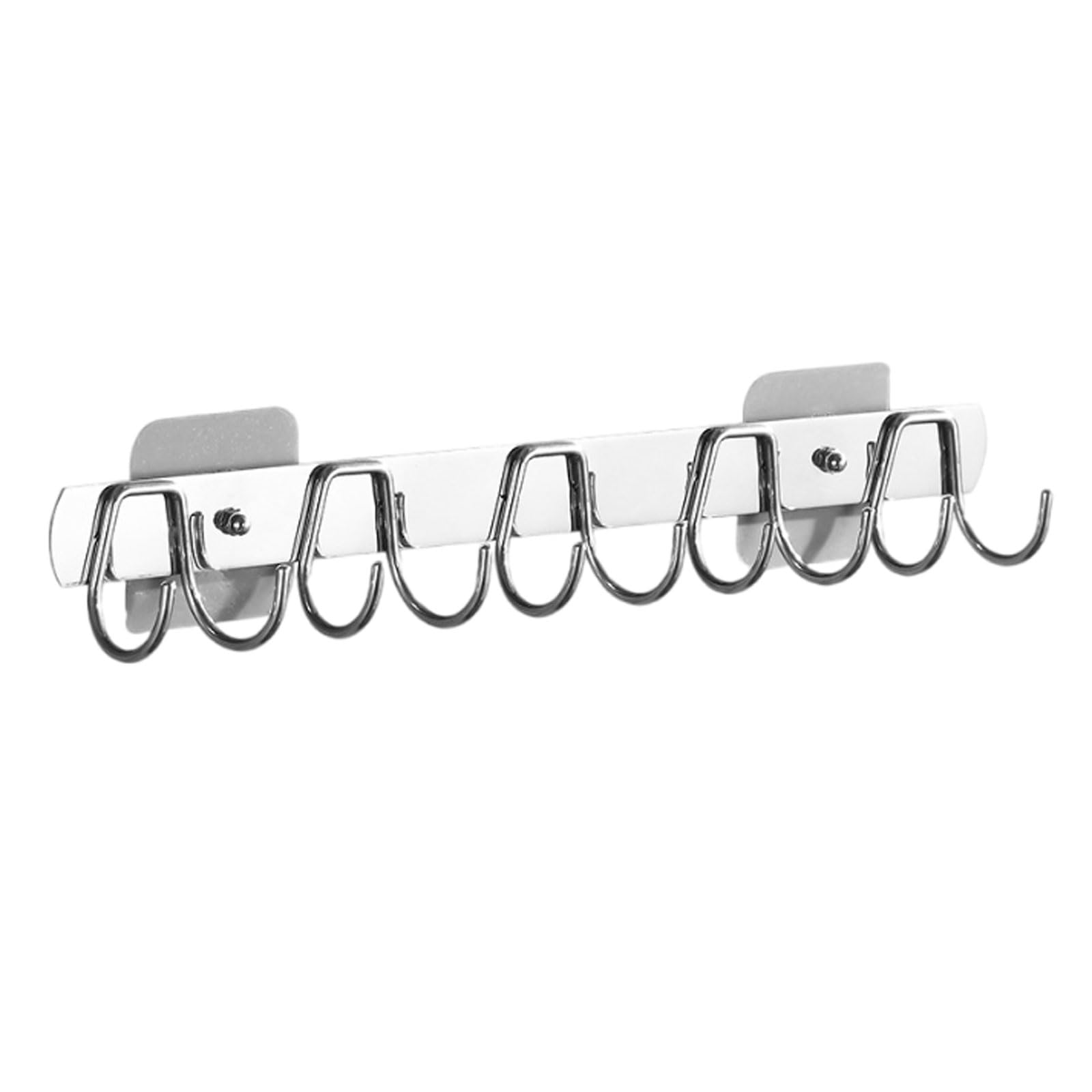 Enigmaire Kitchen Utensil Rail,Stainless Steel Utensil Rack,Kitchen Rail with Hooks,Utensils Hanging Organize Bathrooms,Self Adhesive,with 5 Hooks,for Hanging at Bathroom Bedroom Living Room Office
