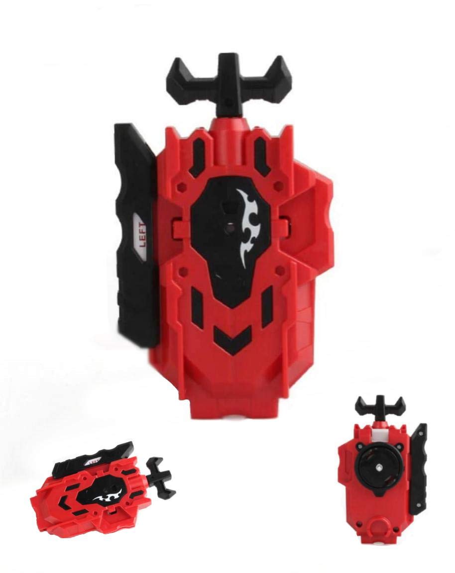 LOT US Bey Gyro Blades Launcher-Red Hurricane TOP Burst Launcher Light Sparking Battling Burst String Launcher Gyro- B-88 Burst Two-Way Launch Pull-Wire Launcher，Suitable for Various Gyroscopes (L/R)