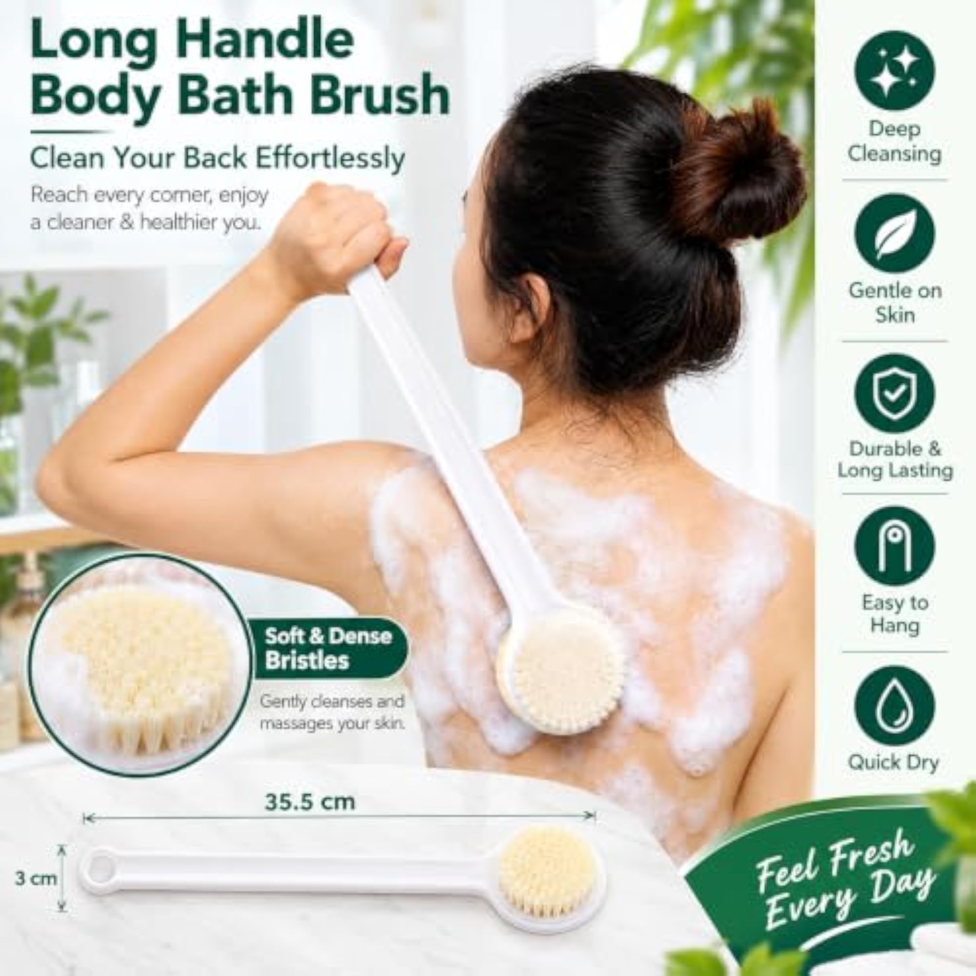 Back Scrubber with Long Handle for Bathing