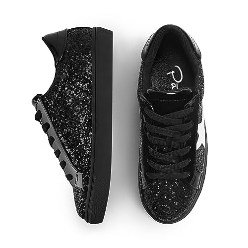 Image of PARTY Women's Dressy Fashion Star Sneakers Lace-Up Low Top Comfortable Cushioned Walking Shoes