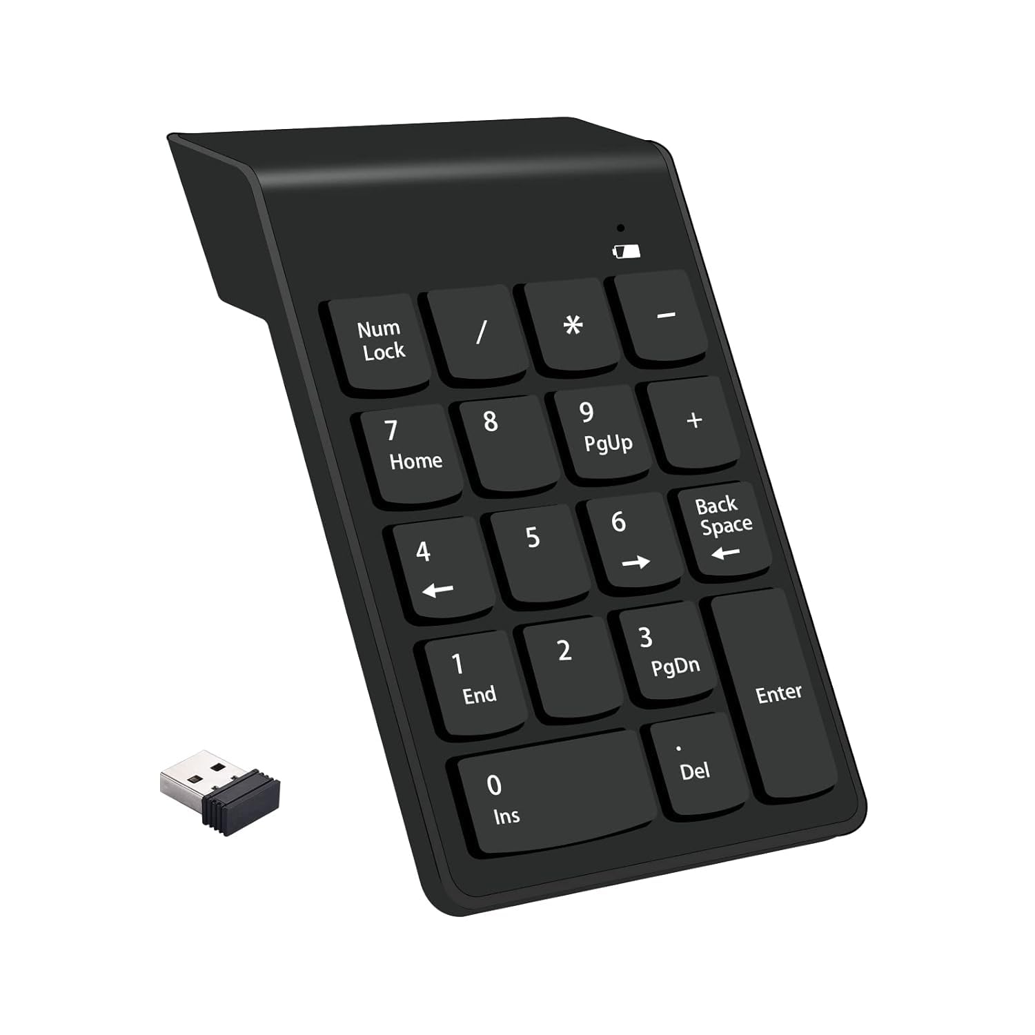 makworld Wireless Numeric Keypad 18Keys Portable Number Numpad with 2.4G Mini USB Receiver for Laptop Notebook, Desktop, Surface Pro, PC - Black-picture-16