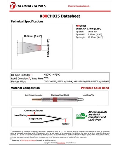 Image of Thermaltronics K80CH025 Chisel 30deg 2.5mm (0.10in)