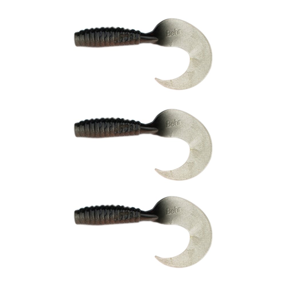 Behr Twister XXL Rubber Lures for Pike Catfish Cod (Black/White)