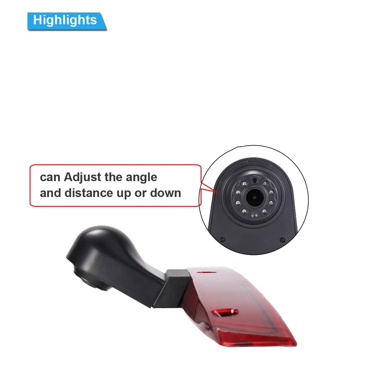 Rode LED-lens achter hoog niveau midden derde remlicht voor 2003-2014