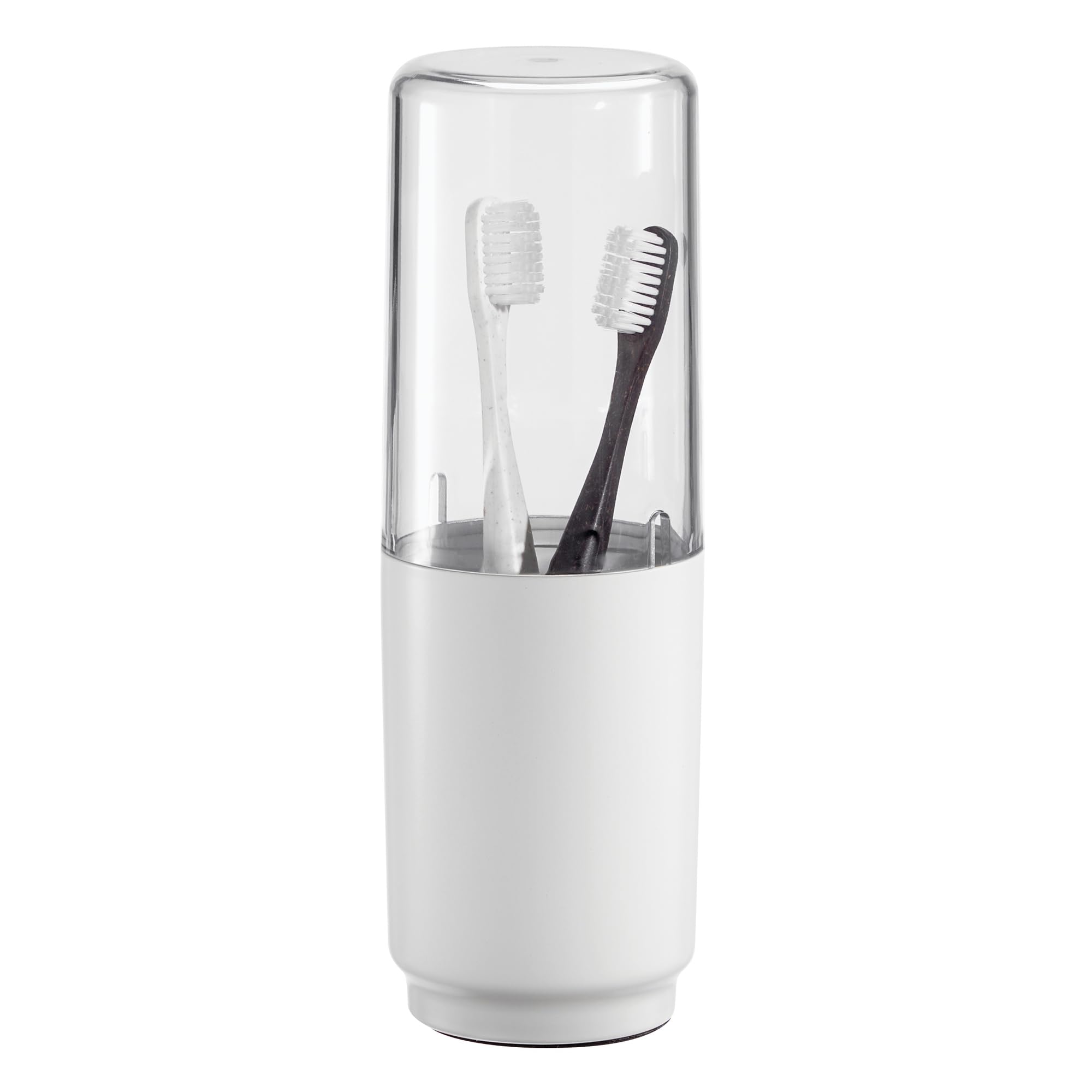 Organiseur en acier inoxydable iDesign blanc mat et transparent
