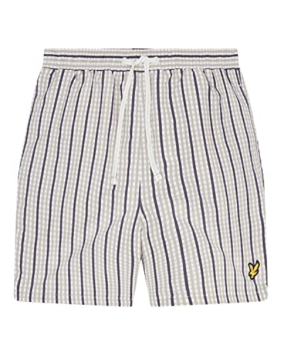 Short de bain vichy homme Lyle & Scott gris maillot de plage léger