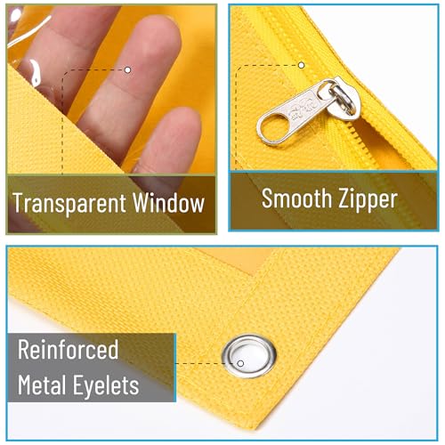 Image of Mr. Pen- Pencil Pouch for 3 Ring Binder, 2 Pack, 10 inchx6.75 inch, Smooth Zipper | Clear Window, Large Capacity Pencil Case with 3 Reinforced Grommets for School, Office, Supplies Storage | Clear Window, Large Capacity Pencil Case with 3 Reinforced Grommets for School, Office, Supplies Storage