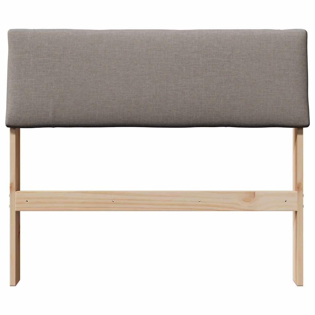 Tête de lit capitonnée taupe 90 cm en pin massif