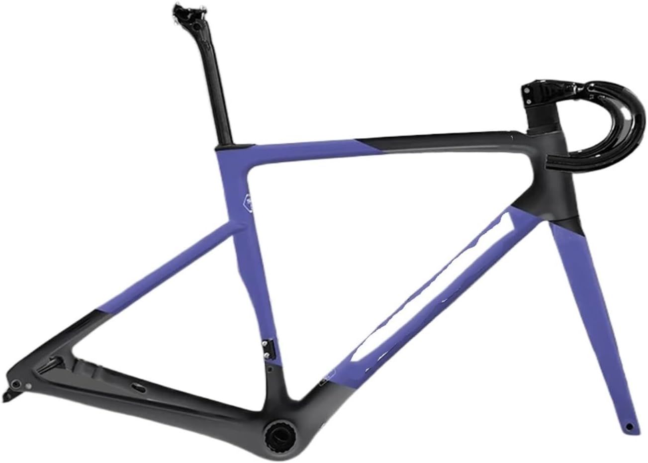 Super Light 950g Carbon Road Bike Frame, Disc Brake Bicycle Frameset Thru Axle BB T47, T700+T800 Fiber(Blue lris-C)