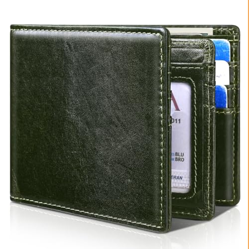 Image of Artpaxy Mens Wallet Bifold Genuine Leather RFID Blocking Wallet for Men with 1 ID Window 13 Card Holders 2 cash pockets 1 Gift Box