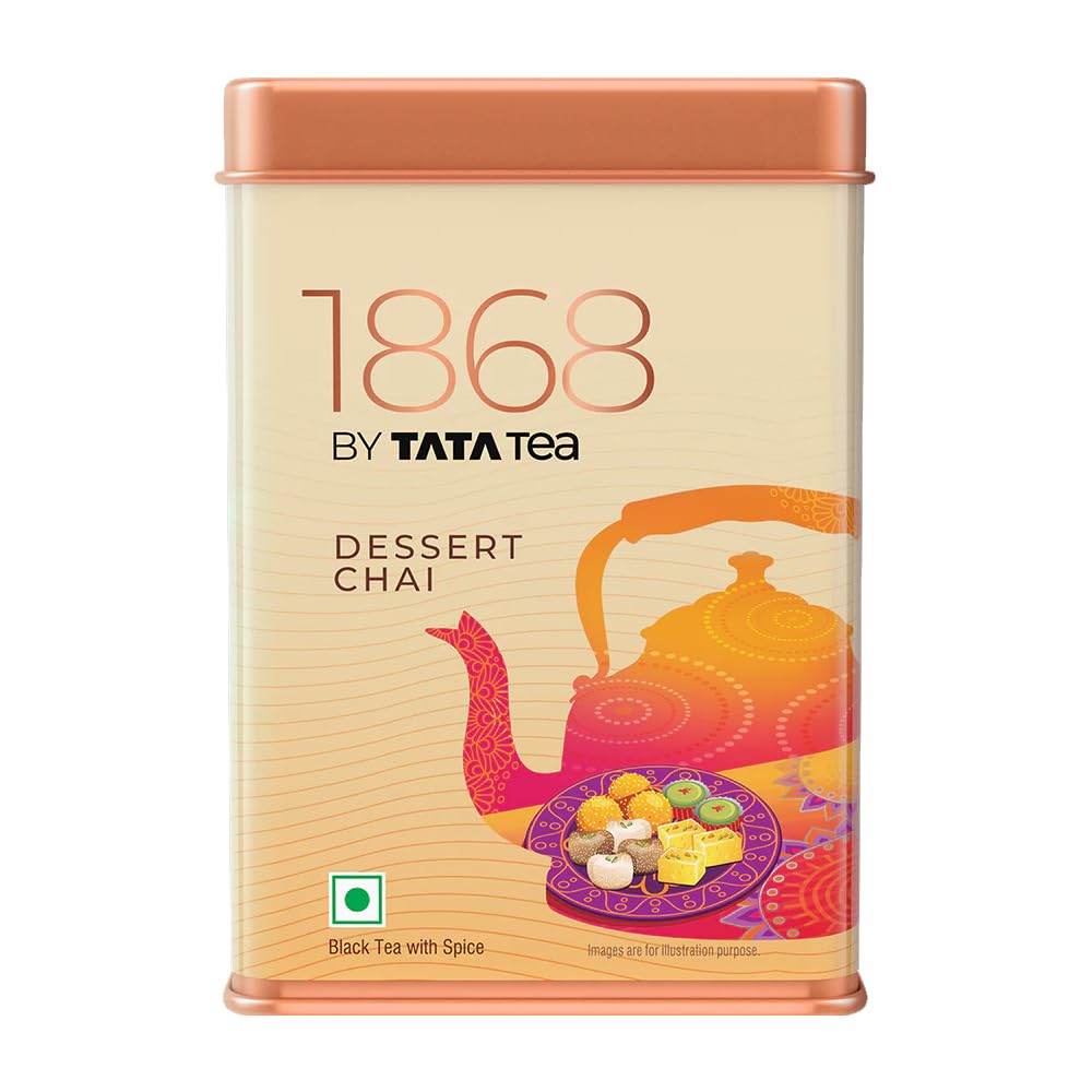 1868 by Tata Tea Dessert Chai | 50g | Black Tea with Spice | Sweet & Rich Flavours of Kesar Pista | Floating Aroma of Cardamom (B0C3H5J5JB) Amazon Price History, Amazon Price Tracker