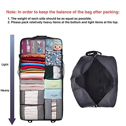 Elda Expandable Foldable Luggage Suitcase Rolling Duffel Bag Travel Bag For Men Women Lightweight Suitcase Large Capacity Luggage With Universal Spinner Wheels #TOP4
