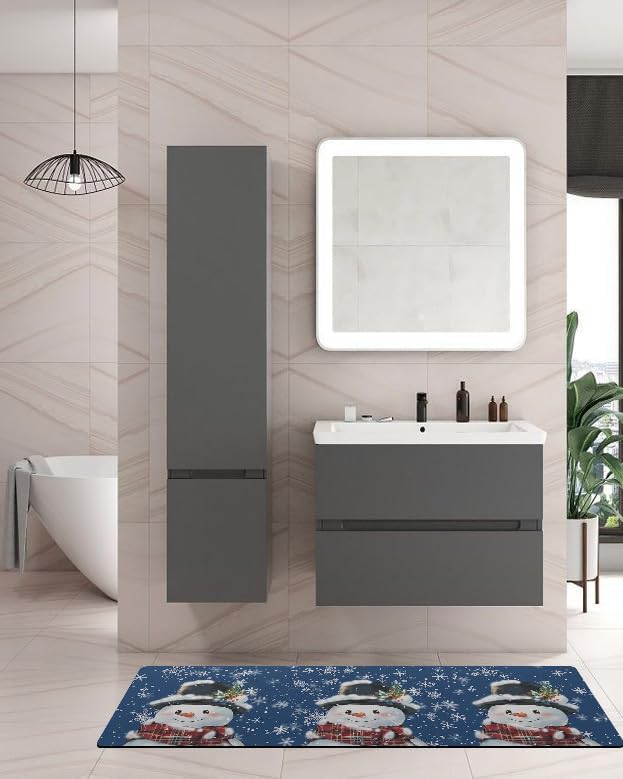 Miniatura 2 de Tapete de baño de Navidad para bañera, antideslizante, de secado rápido y absorbente, tierra de diatomeas, fregadero de cocina, lavable, tapete de