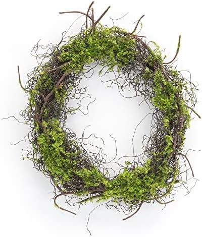Melrose Moss Wreath, 13.5" D, Front Door Decoration Winter Christmas Indoor Outdoor