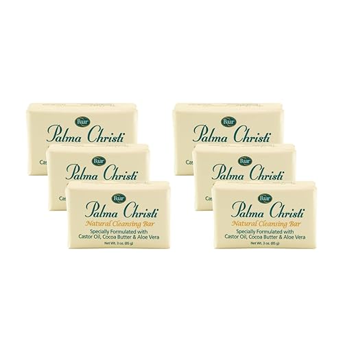 Palma Christi (Castor Oil) Jabón de limpieza natural, juego de 6 barras