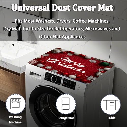 Image of Washer Dryer Top Cover Mat, Non-Slip Laundry Room Decor, Laundry Room Kitchen Appliance Decor Protector Size 23.6x19.7in