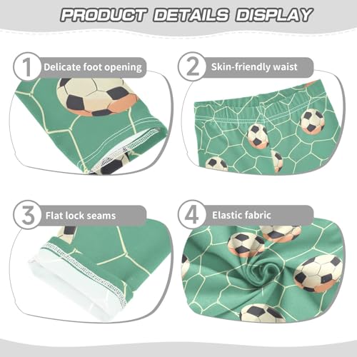 ALAZA Girls' Leggings Children's Yoga Pants Skinny Printed Dance Football Net Comfortable 4T2