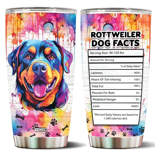 Gifts for Rottweiler Lovers 20 Oz Stainless Steel Tumbler Travel ...