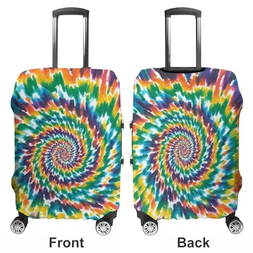 Colorful Spiral Tie Dye Printed Luggage Cover Protector, Fits 18-32 Inch Luggage3