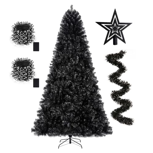 KTKDE 6ft Artificial Black Christmas Tree Outdoor Black Halloween Tree...