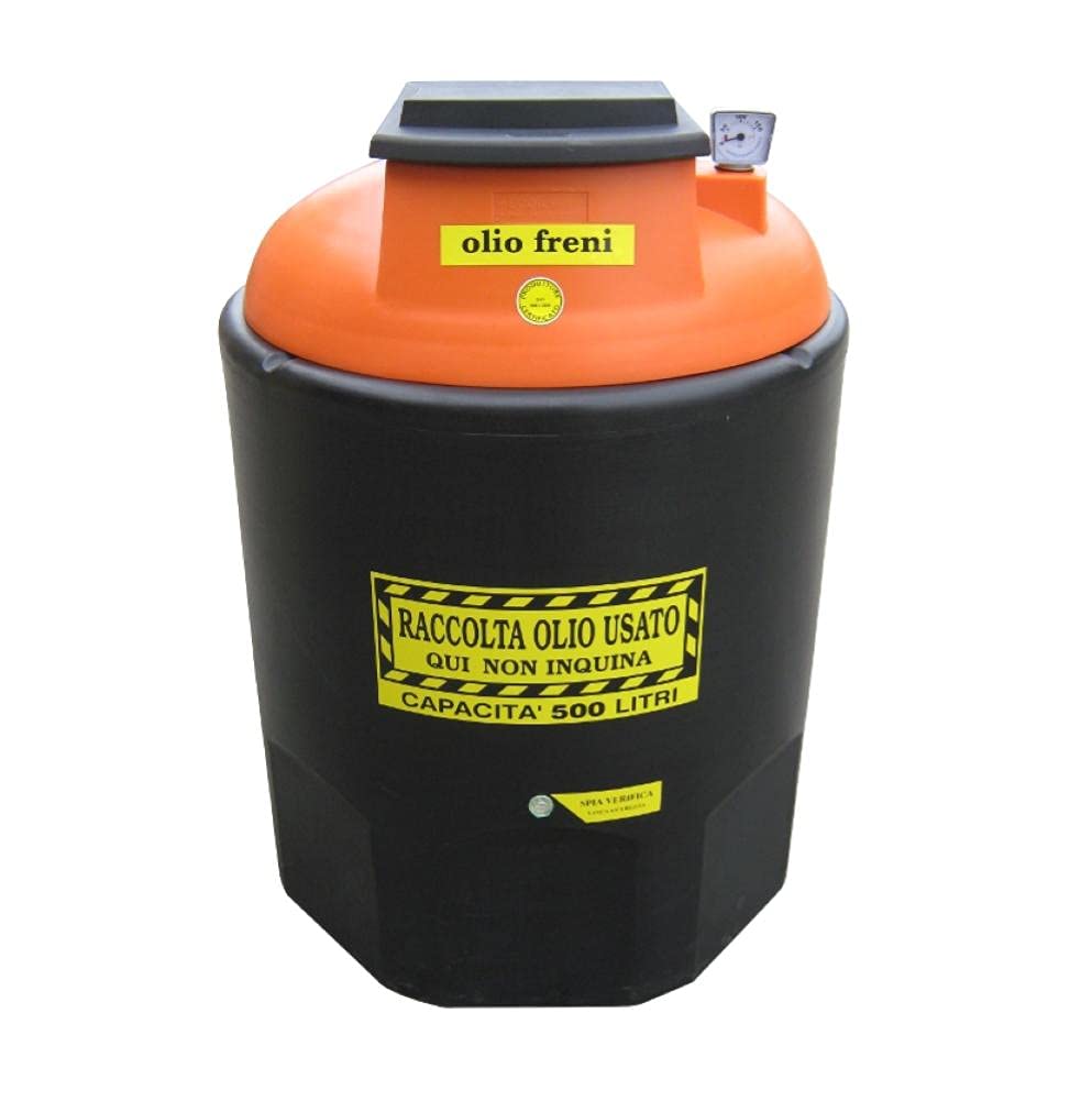 Contenitore per la raccolta di olio esausto, in plastica (HDPE), capacità 500 Lt, ideale per olio freni usato