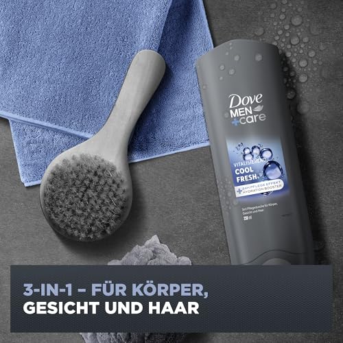 Dove Men+Care 3-in-1 Duschgel Cool Fresh Duschbad für Körper, Gesicht und Haar mit 24 Stunden Pflege Effekt 6x 250 ml