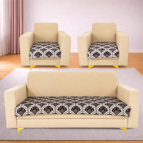 Image of Homerz Premium Printed Quilted Velvet Sofa Slip Cover Protector, Sofa Mat, Exact Size, Antislip Cover (Botanica, 5 (3+1+1) Seater, Half)